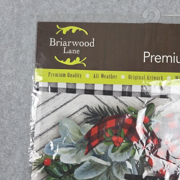 Briarwood Lane Winter Wreath Monogram Letter J Garden Flag NEW in Package - Picture 6 of 11